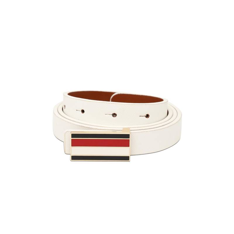 Tommy Hilfiger Women Reversible Leather Belt Pansy - White & Tan (L)