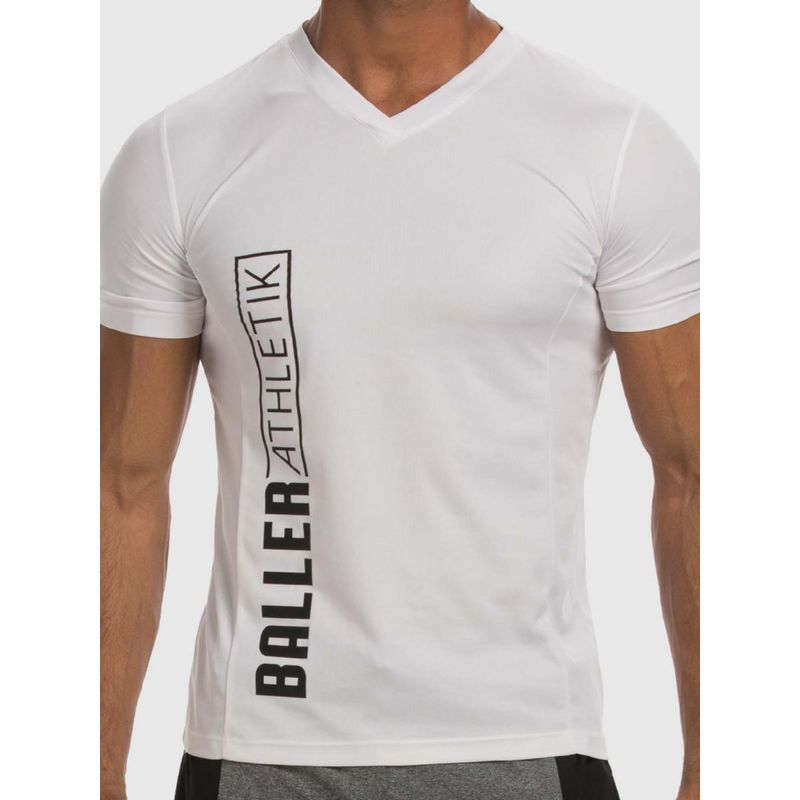 Baller Athletik V-neck T-Shirt - White (XS)