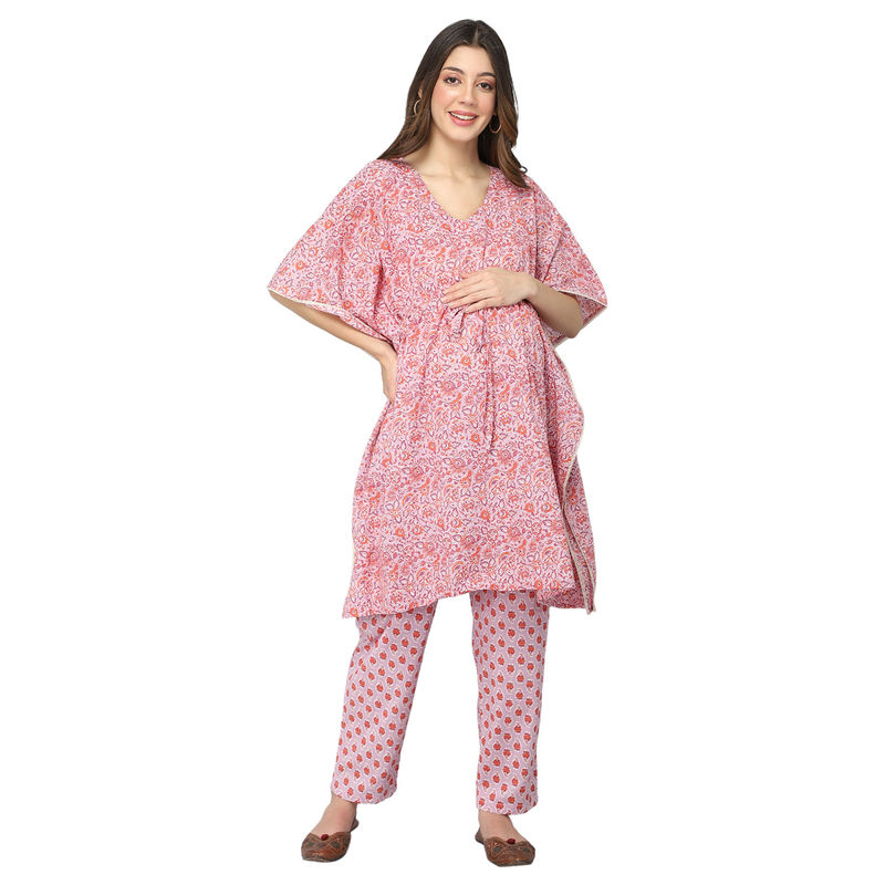 Zelena Purple Floral Print Kaftan (Set of 2) (L)