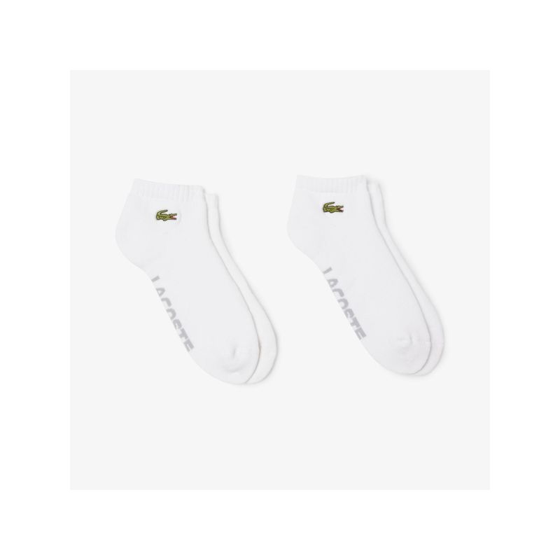 Lacoste Embroidered Sport Socks-White (Pack of 2) (M)