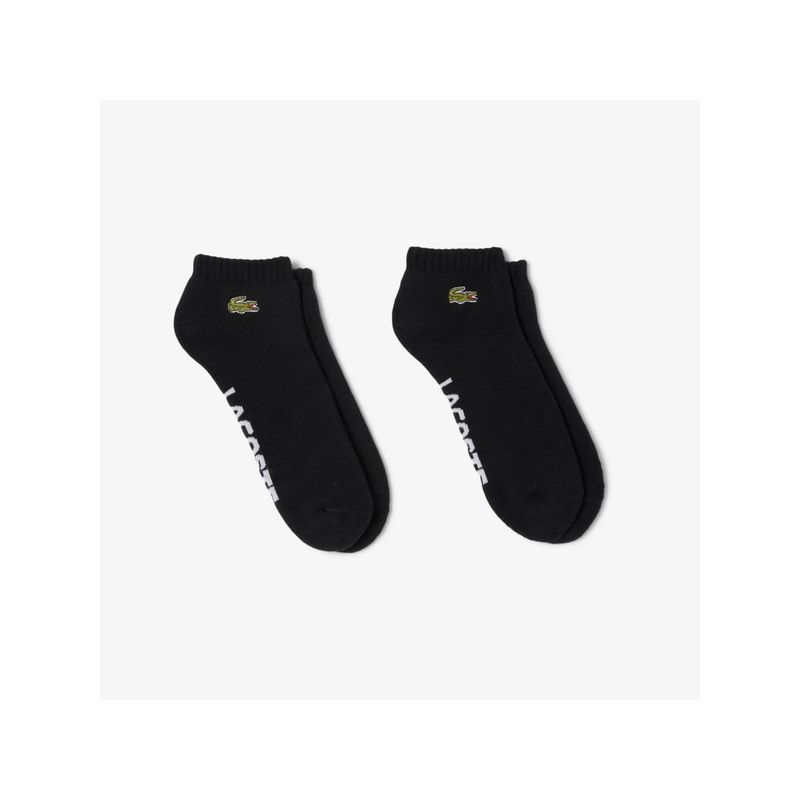 Lacoste Embroidered Sport Socks-Black (Pack of 2) (M)