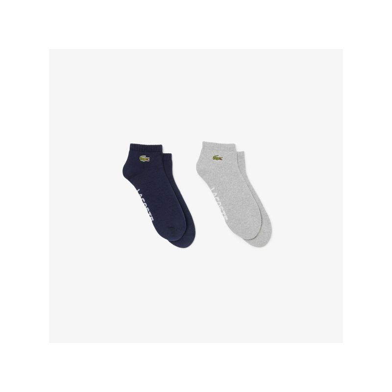 Lacoste Embroidered Sport Socks-Blue (Pack of 2) (M)