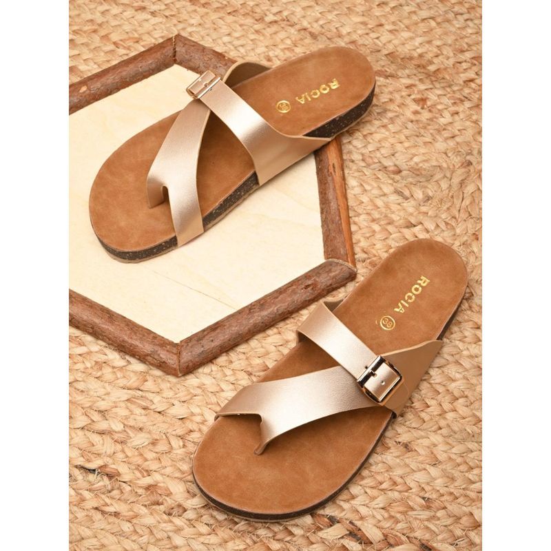 ROCIA By Regal Gold Womens Casual Stylish Sandals (EURO 36)