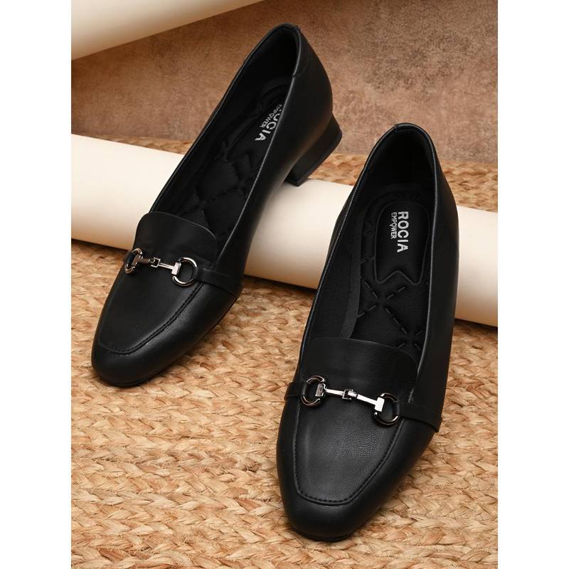 ROCIA By Regal Black Womens Buckled Work Wear Pump Heels (EURO 36)