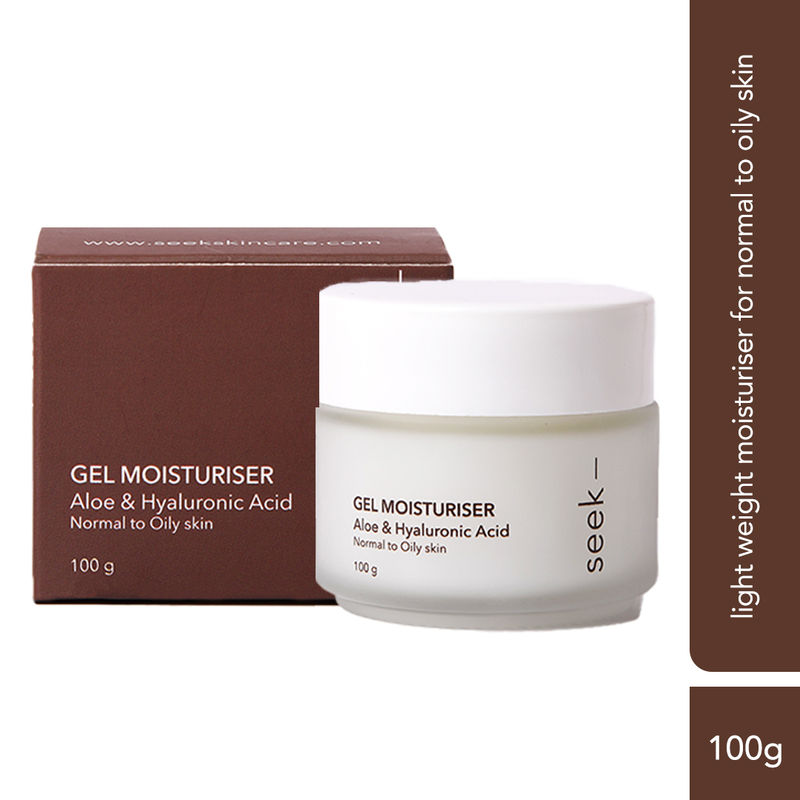 Seek Gel Moisturiser Aloe & Hyaluronic Vegan No Toxins No Fragrance