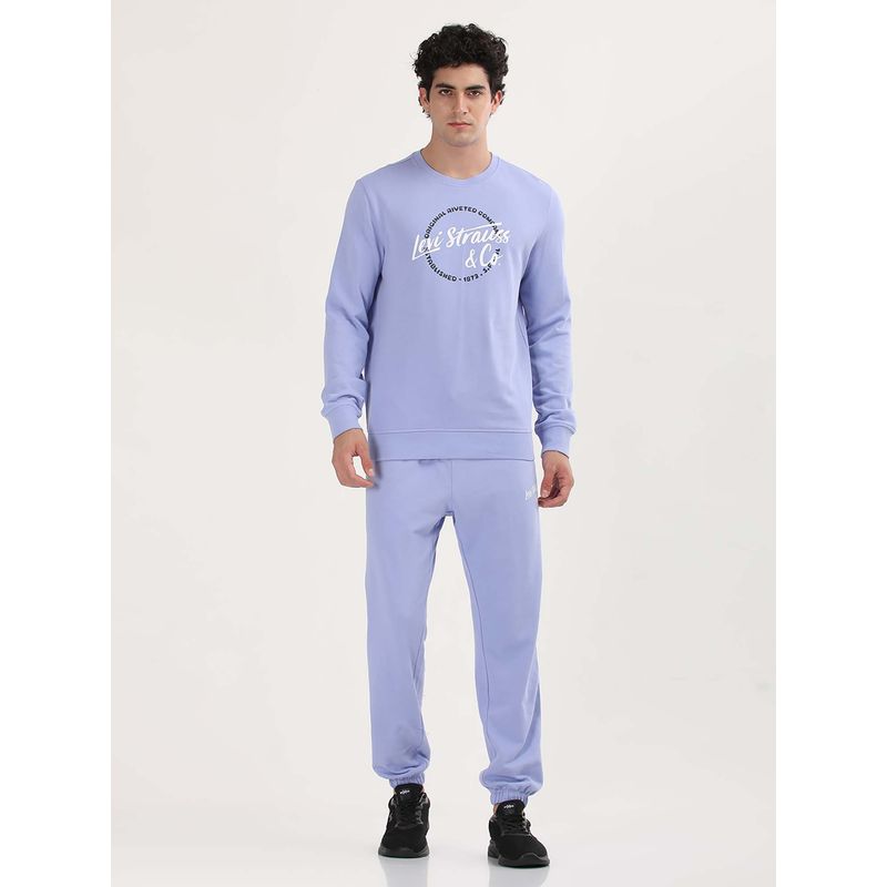 Levi's Mens Solid Blue Co-Ord T-Shirt and Pant (Set of 2) (M)
