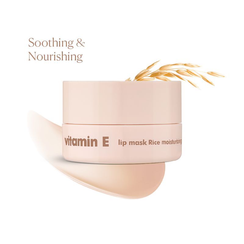 The Face Shop Vitamin Korean Lip Sleeping Mask for Dark, Dry, Pigmented Lips - Rice (Vitamin E)