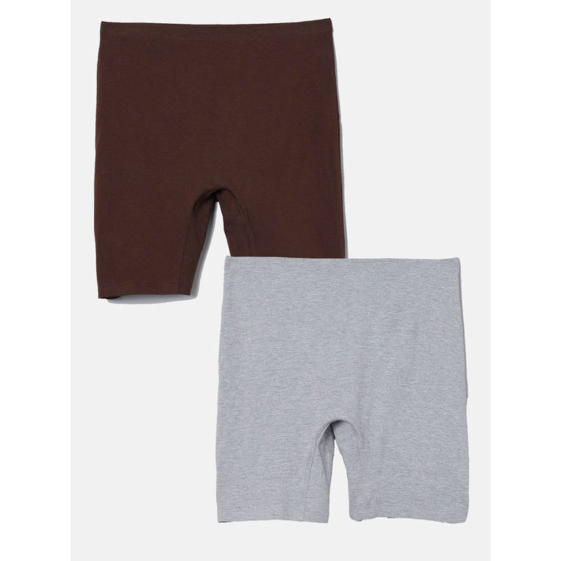 mackly Womens Solid Inner Shorts (Pack of 2) (S)