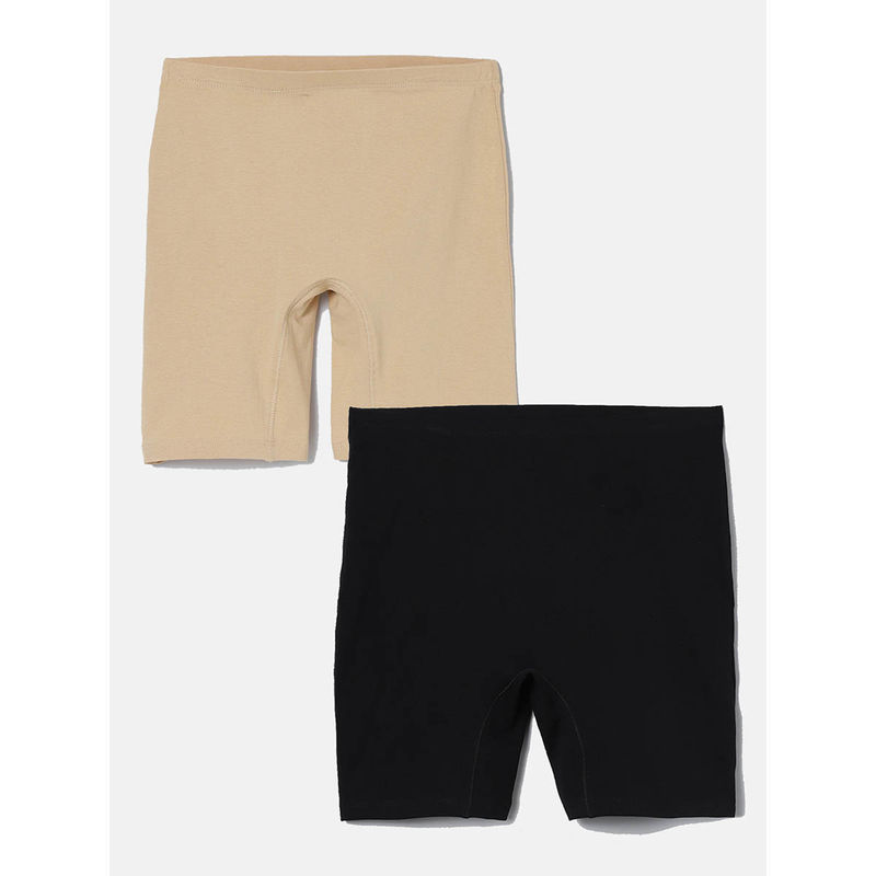 mackly Womens Solid Inner Shorts (Pack of 2) (XS)