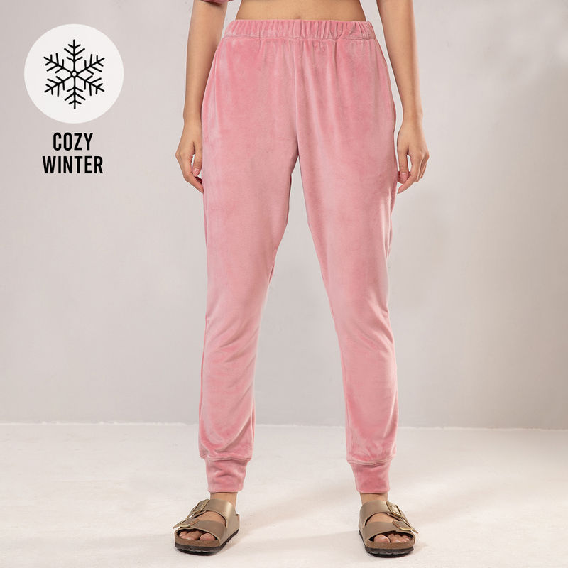 Nykd by Nykaa Velour Jogger Heather Rose NYS049 Pink (2XL)