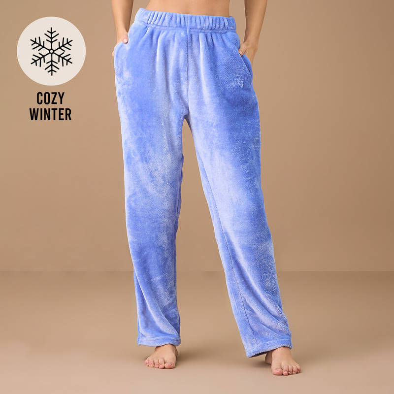 Nykd By Nykaa Luxe Fur Pants - NYS121 - Blue (L)