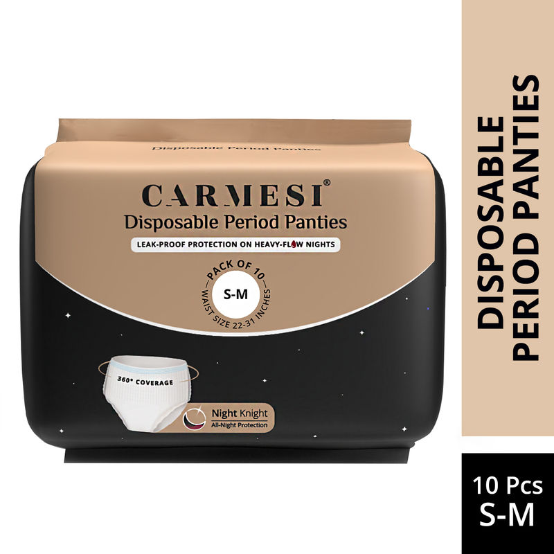 Carmesi Disposable Period Panties S-M, Leak-Proof Protection For Heavy-Flow Nights, 10 pcs