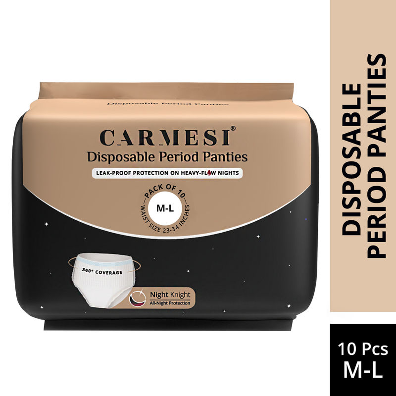 Carmesi Disposable Period Panties M-L, Leak-Proof Protection For Heavy-Flow Nights, 10 pcs
