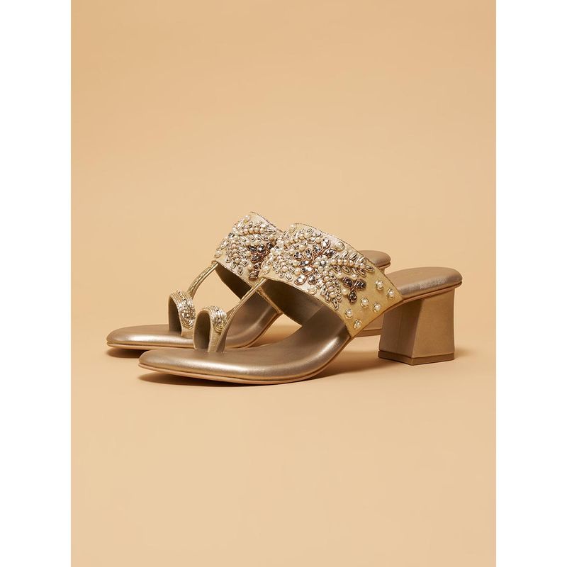 Eridani Elka Embellished One Toe Heels Gold (EURO 39)