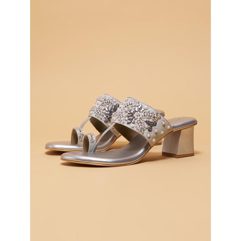 Eridani Elka Embellished One Toe Heels Silver (EURO 35)