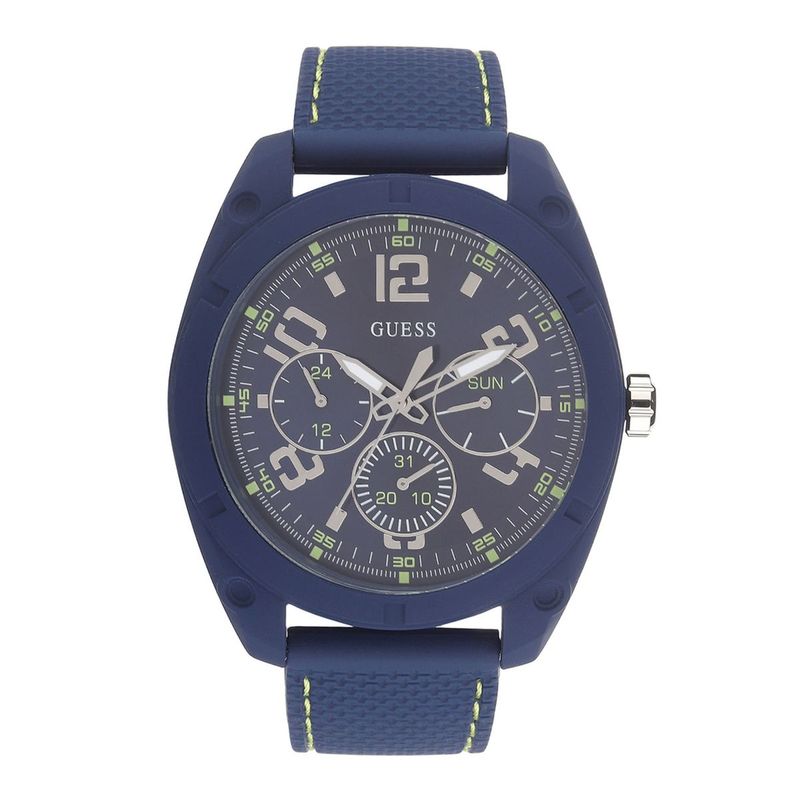 GUESS Orologio Uomo Al Quarzo Cinturino In Silicone Blu W1256G3 – 46 Mm