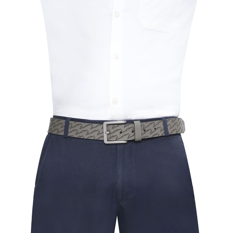 United Colors of Benetton Burano Men Leather Non Reversible Belt - Grey, S 80 cm (S)