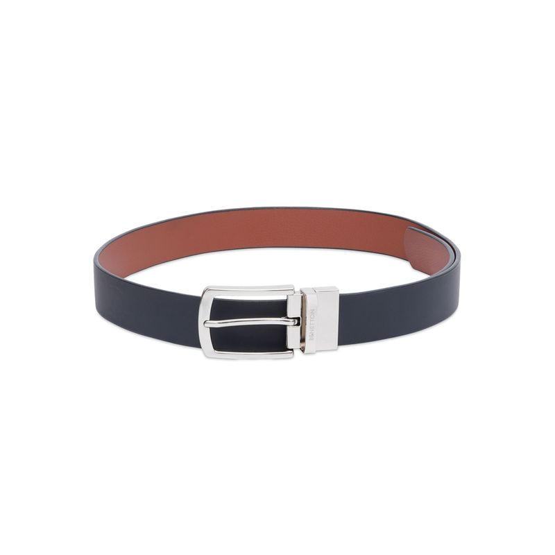 United Colors of Benetton Croce Men Leather Reversible Belt - Black, S 80 cm (S)