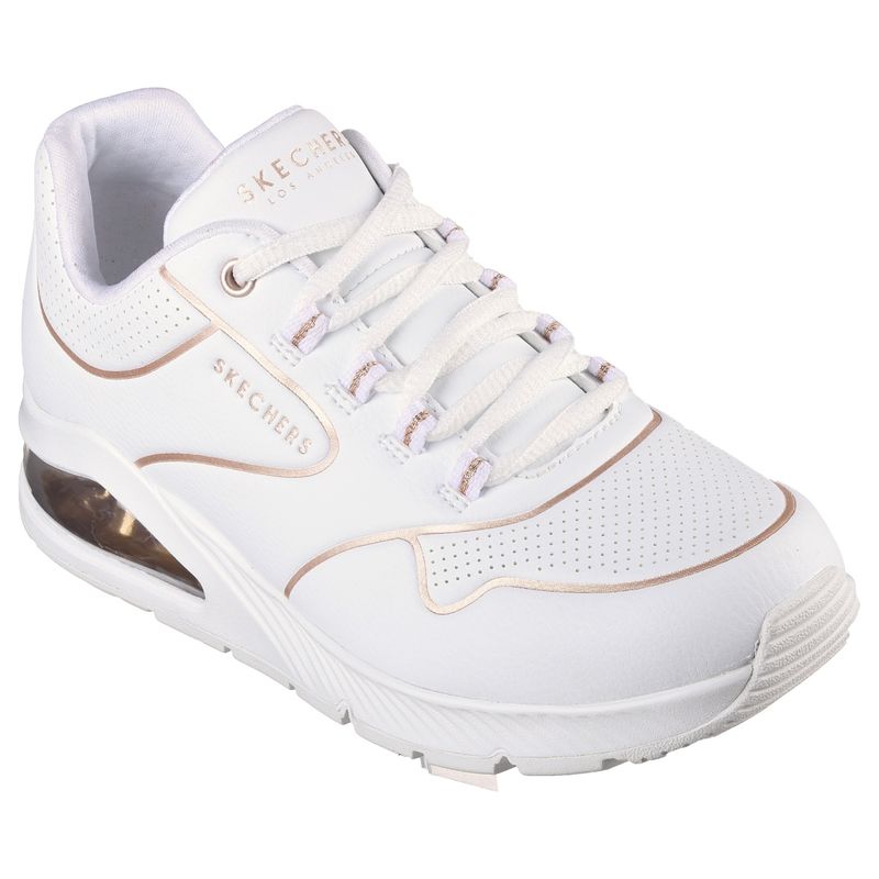 SKECHERS UNO 2 GOLDEN TRIM White Sneakers (UK 4)