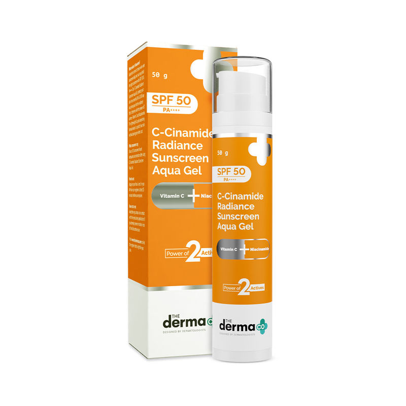 The Derma Co C-Cinamide Radiance Sunscreen SPF 50 Aqua Gel PA++++ With Vitamin C & Niacinamide
