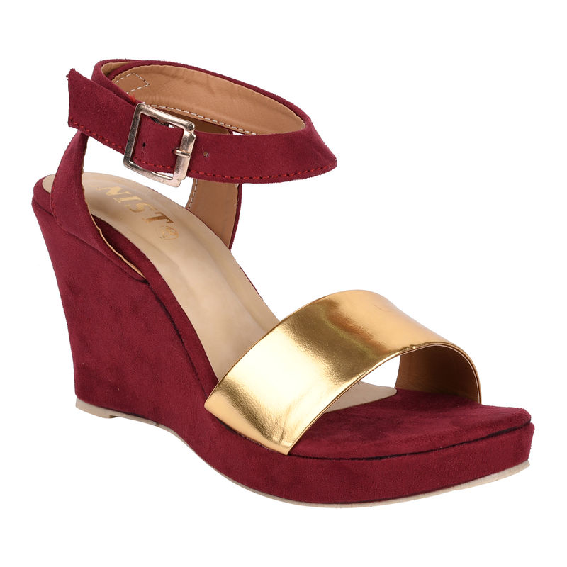 GNIST Smart Ankle Strap Burgundy Wedge EURO 36