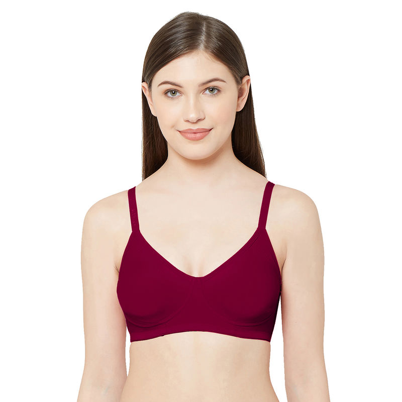 Juliet Women's Non padded Non Wired Side Support bra -SAKHI - Maroon (38D)