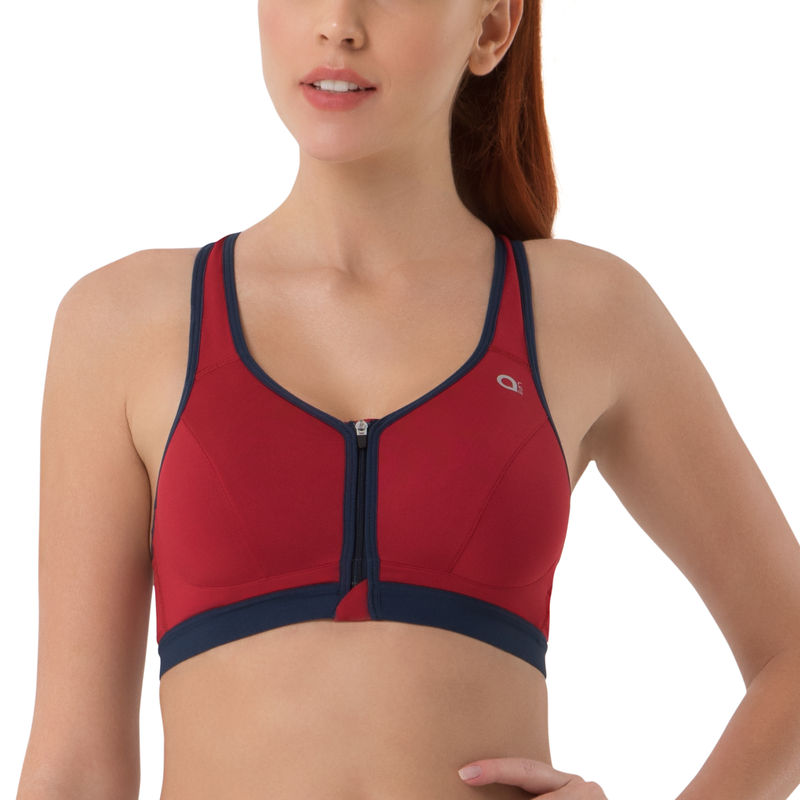 Amante Red Padded Non-Wired Sports Bra (S)
