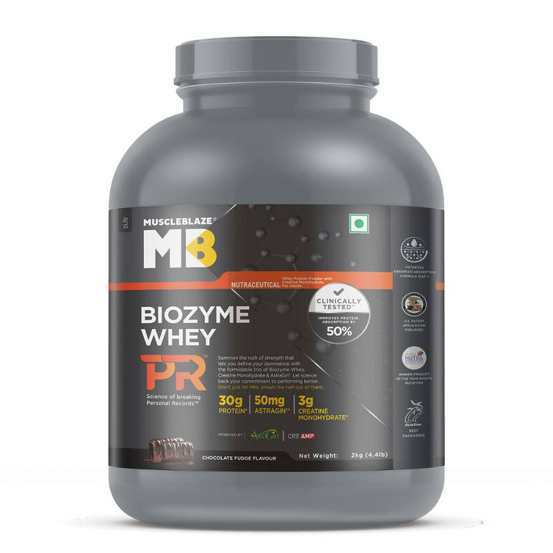 MuscleBlaze Biozyme Performance Whey Protein PR 2 kg Chocolate Fudge