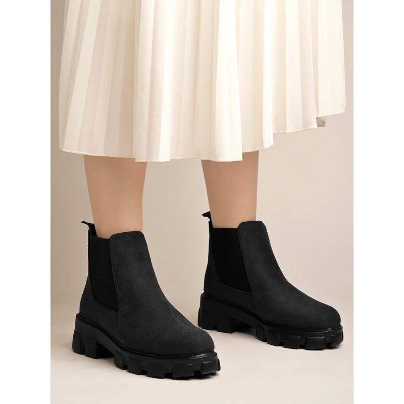 Buy Shoetopia Smart Casual Black Boots For Women and Girls Online