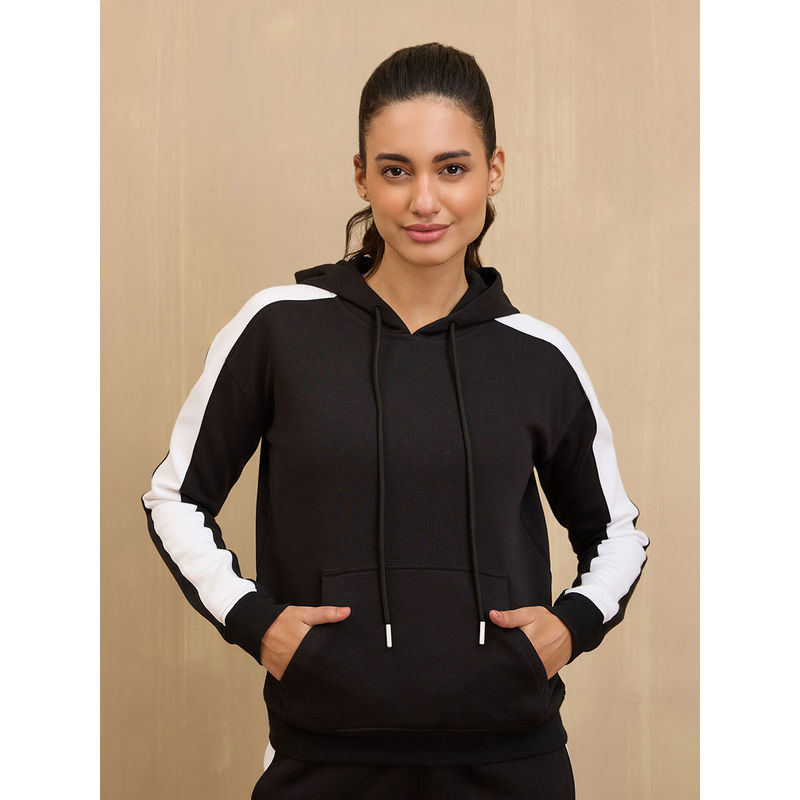 NYKD By Nykaa Cozy Fleece Hoodie Sweatshirt -NYLE702-Jet Black (2XL)