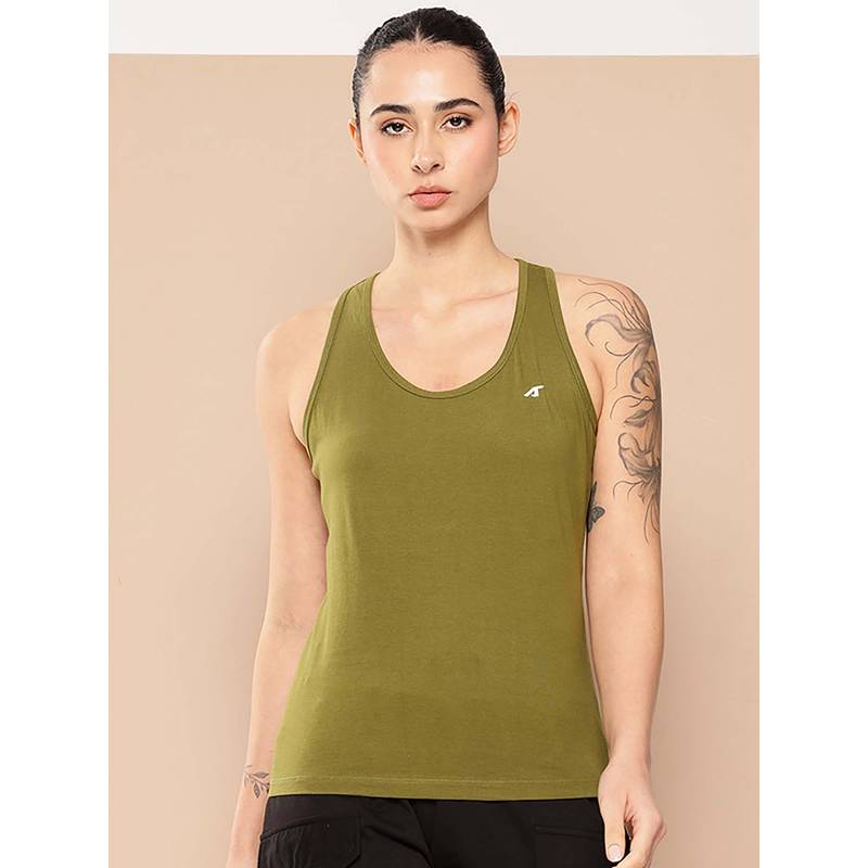 Alcis Women Green Tank (M)