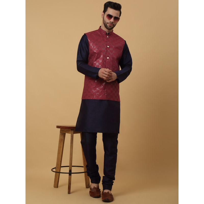NAVY BLUE Kurta THREAD COTTON Churidar main image 1