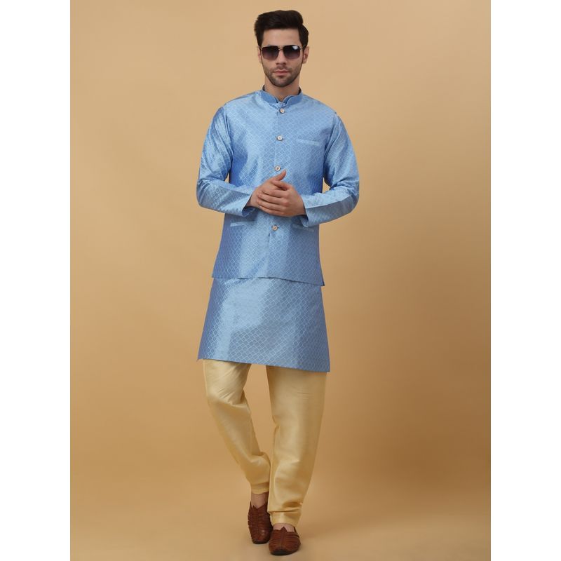 Sky Blue Kurta Silk Chudidaar