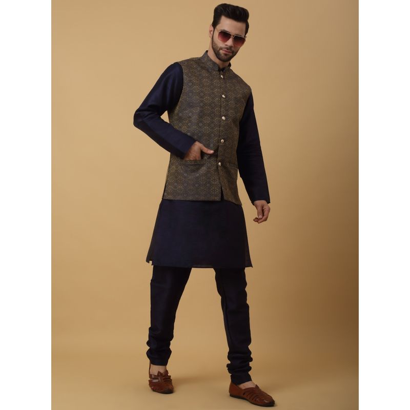 Blue Kurta Jacquard Chudidar