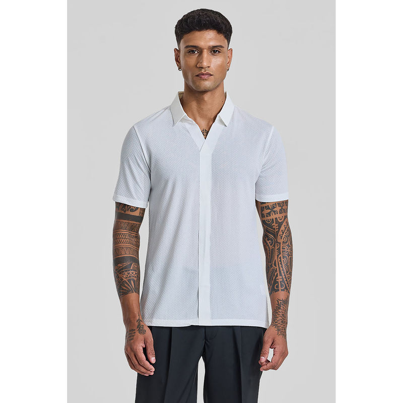 Snitch White Textured Polo T-Shirt (2XL)