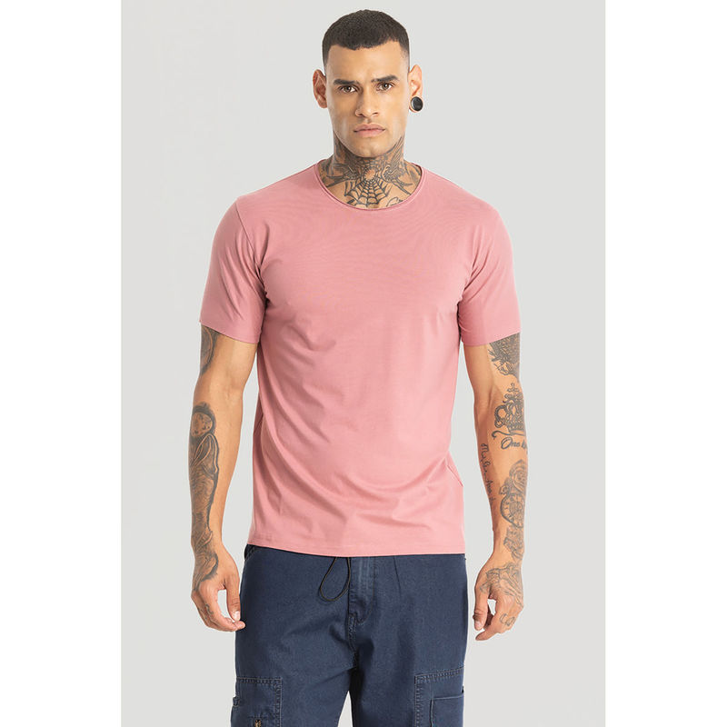 Snitch Raw Edge Salmon Pink T-Shirt (S)