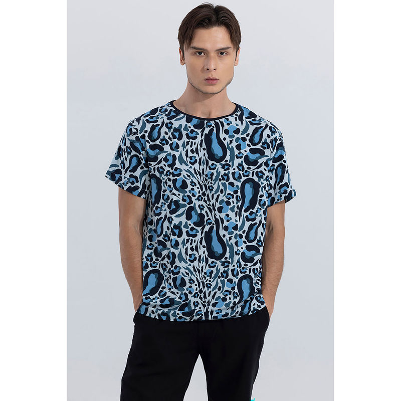 Snitch Animal Print Leopard Blue T-Shirt (S)
