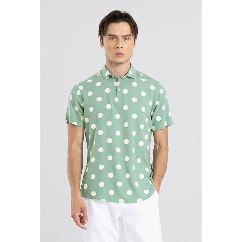 Snitch Polka Dotted Green Polo T-Shirt (S)