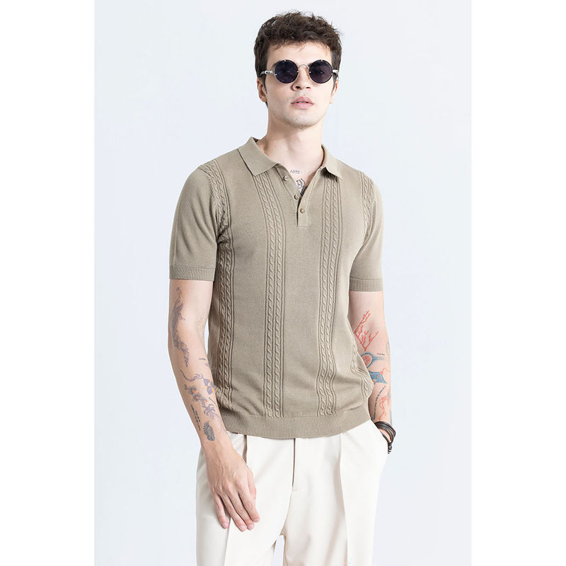 Snitch Infiniteknit Brown Polo T-Shirt (S)