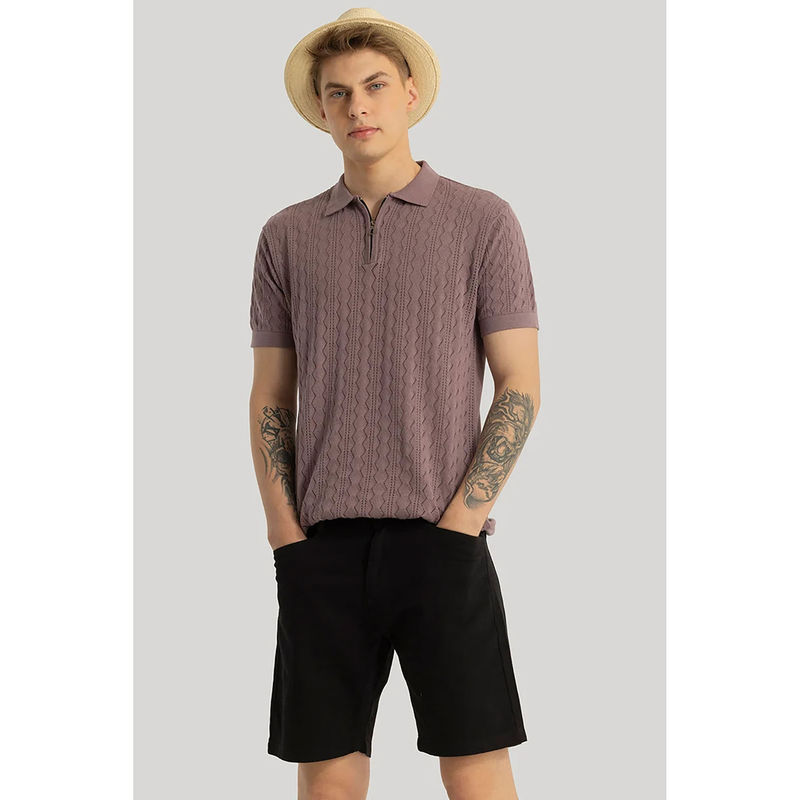 Snitch Ascent Mauve Knitted Polo T-Shirt (2XL)