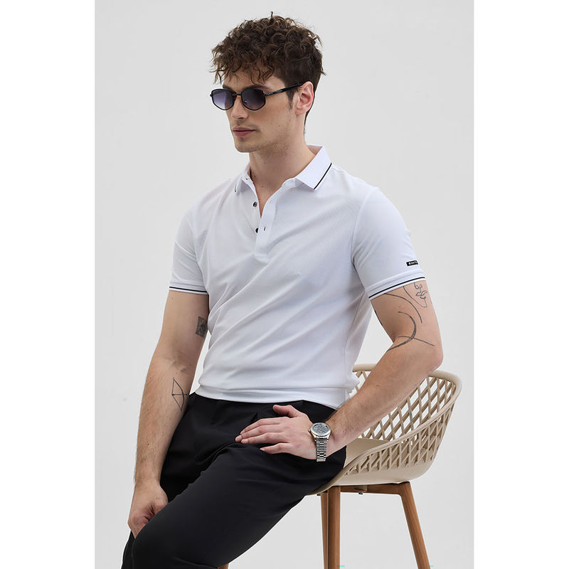 Snitch White Technical Stitchless Polo T-Shirt (XL)