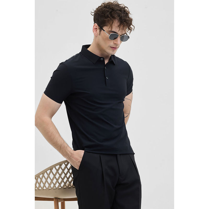 Snitch Black Technical Stitchless Polo T-Shirt (2XL)