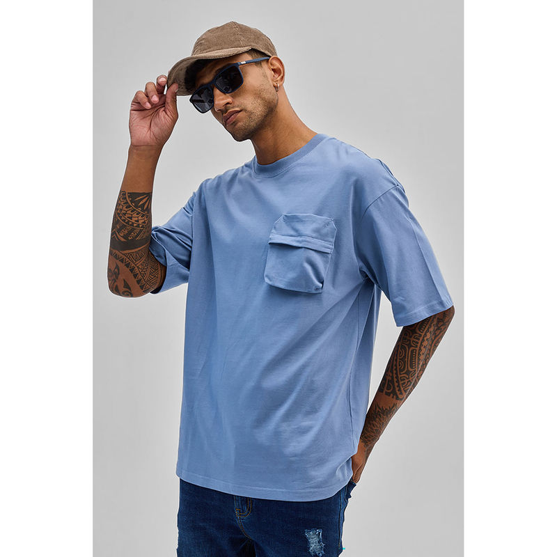 Snitch Blue Utility Pocket Oversized T-Shirt (L)