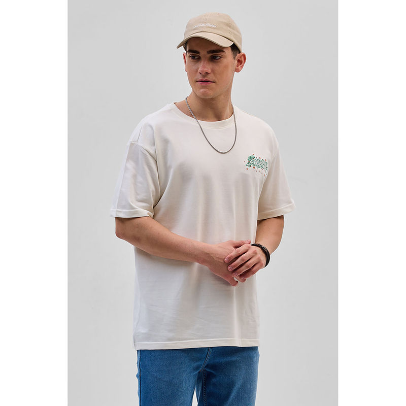 Snitch Duck Army White Oversized Fit T-Shirt (2XL)