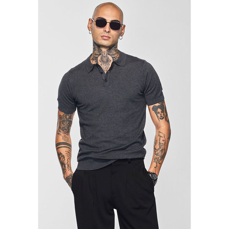 Snitch Core Lab Grey Solid Polo T-Shirt (S)