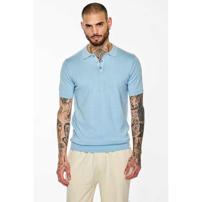 Snitch Core Lab Light Blue Knit Polo T-Shirt (M)
