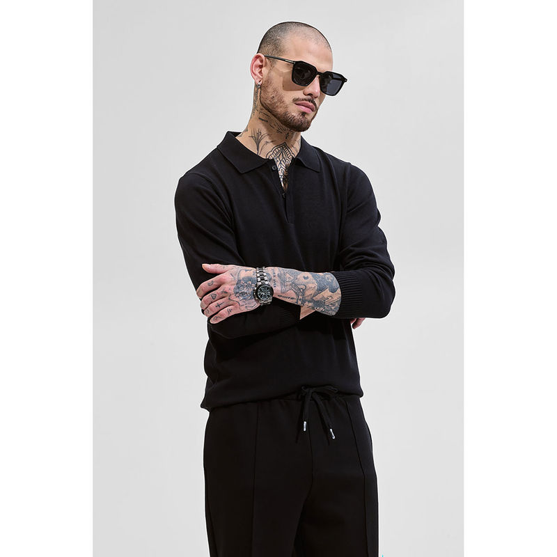 Snitch Core Lab Black Slim Fit Polo T-Shirt (L)