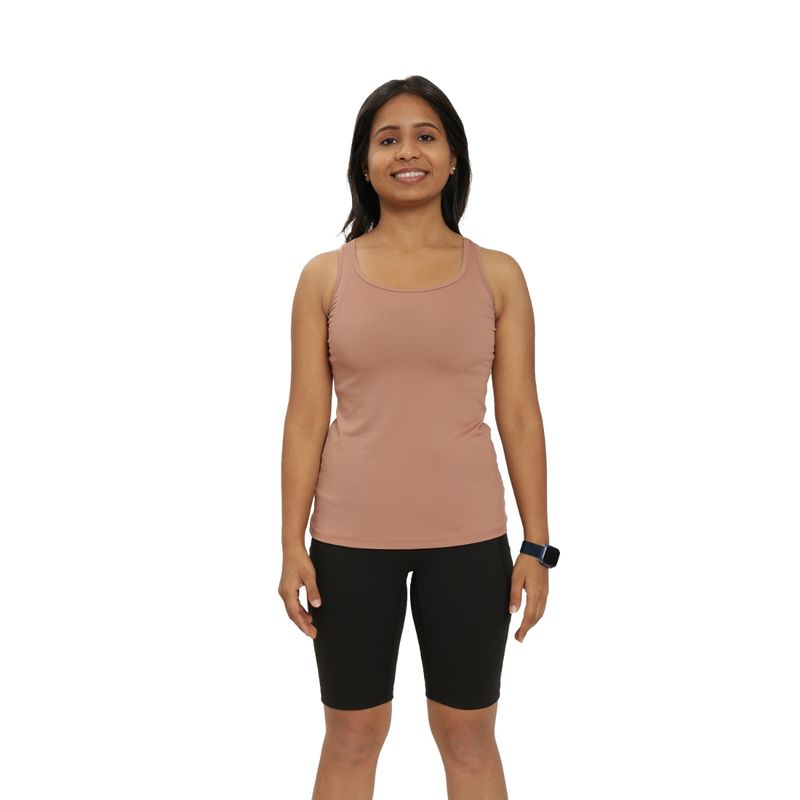 Bliss Club Women Nude Flex Active Tank with Anti Odour & Anti Microbial Finishes (L)