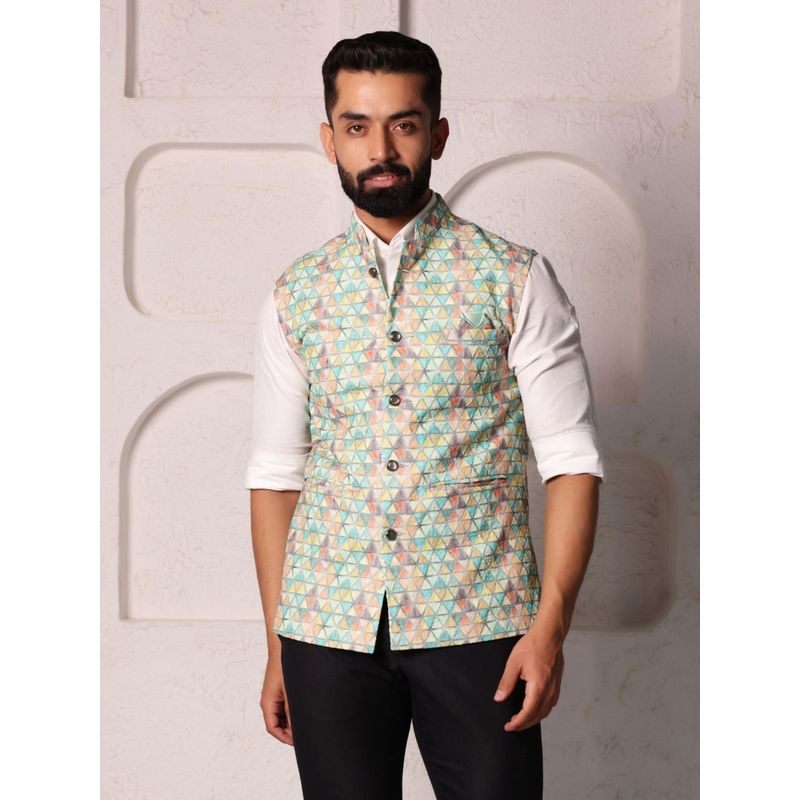 Lightpole Multi-Colour Men Nehru Jacket (M)