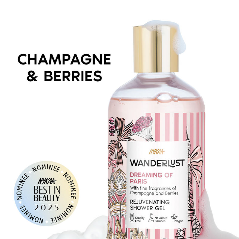 Nykaa Wanderlust Dreaming of Paris Fruity Cleansing Shower Gel with Champagne and Berries